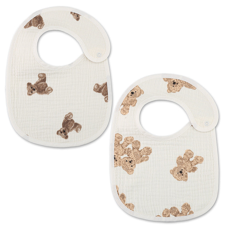 Bavoirs fins en gaze de coton étanche - lot de 2