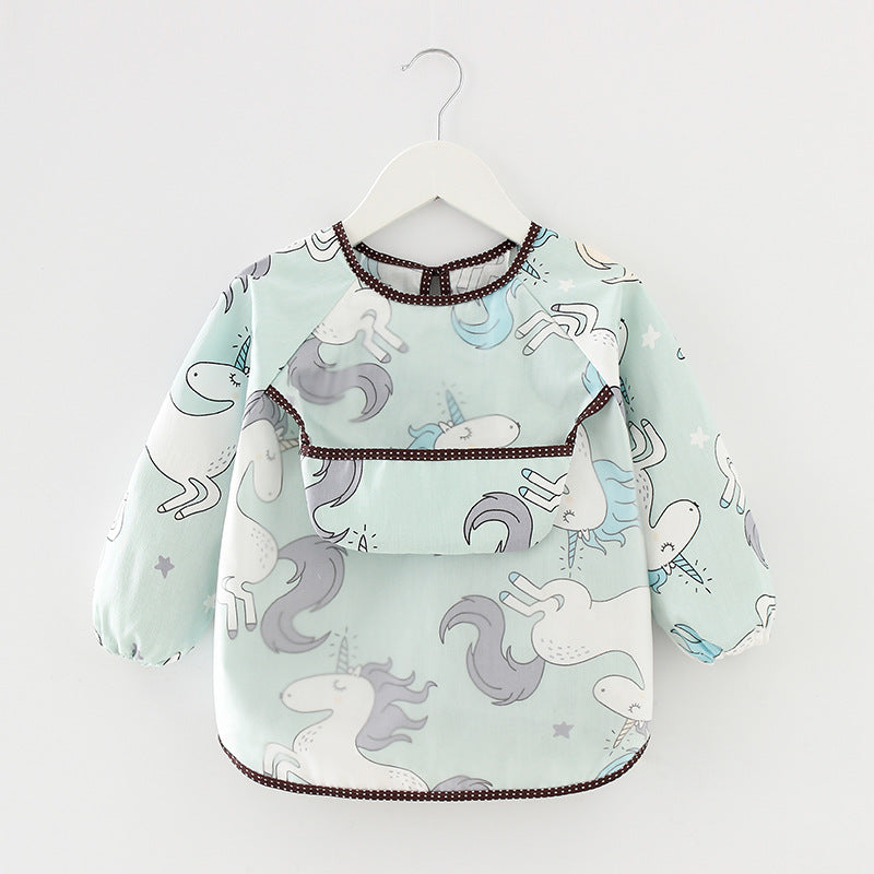 Bavoir imperméable à manches longues motifs animaux