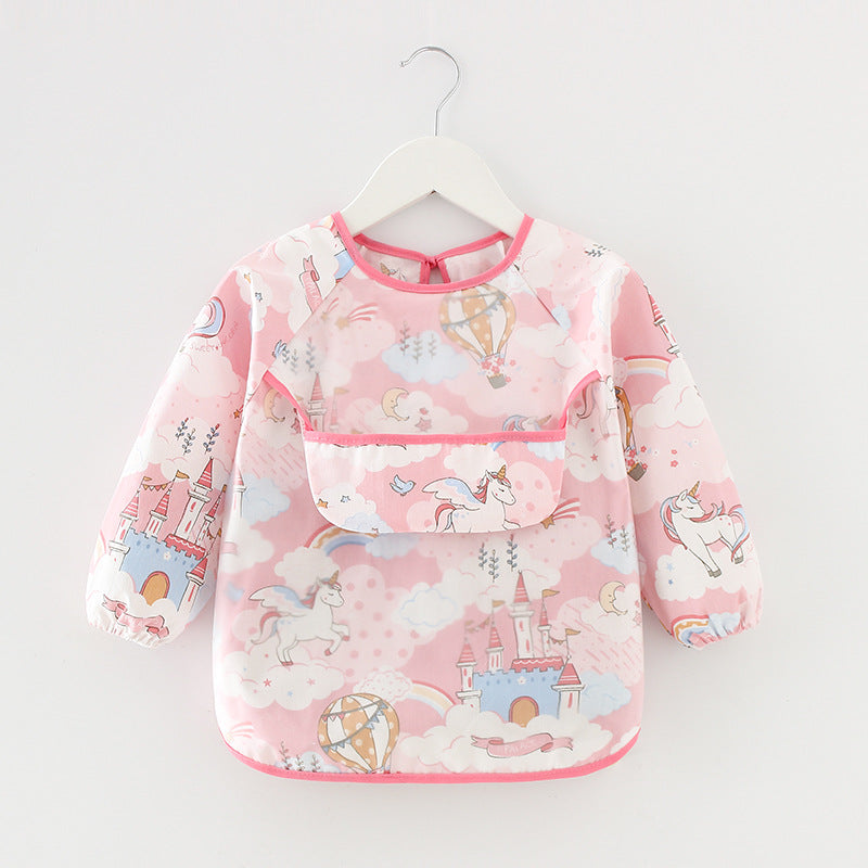 Bavoir imperméable à manches longues motifs animaux