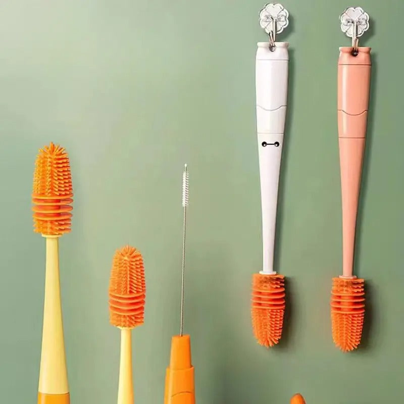 Brosse de nettoyage 4-en-1 en silicone alimentaire