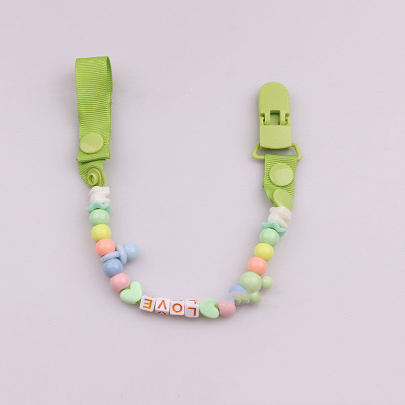 Attache-tétine perles en silicone pour bébé
