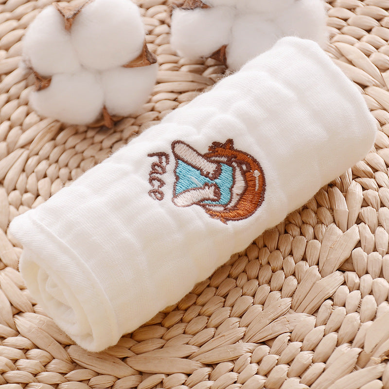Lot de 5 carrés de coton brodés pour bébé