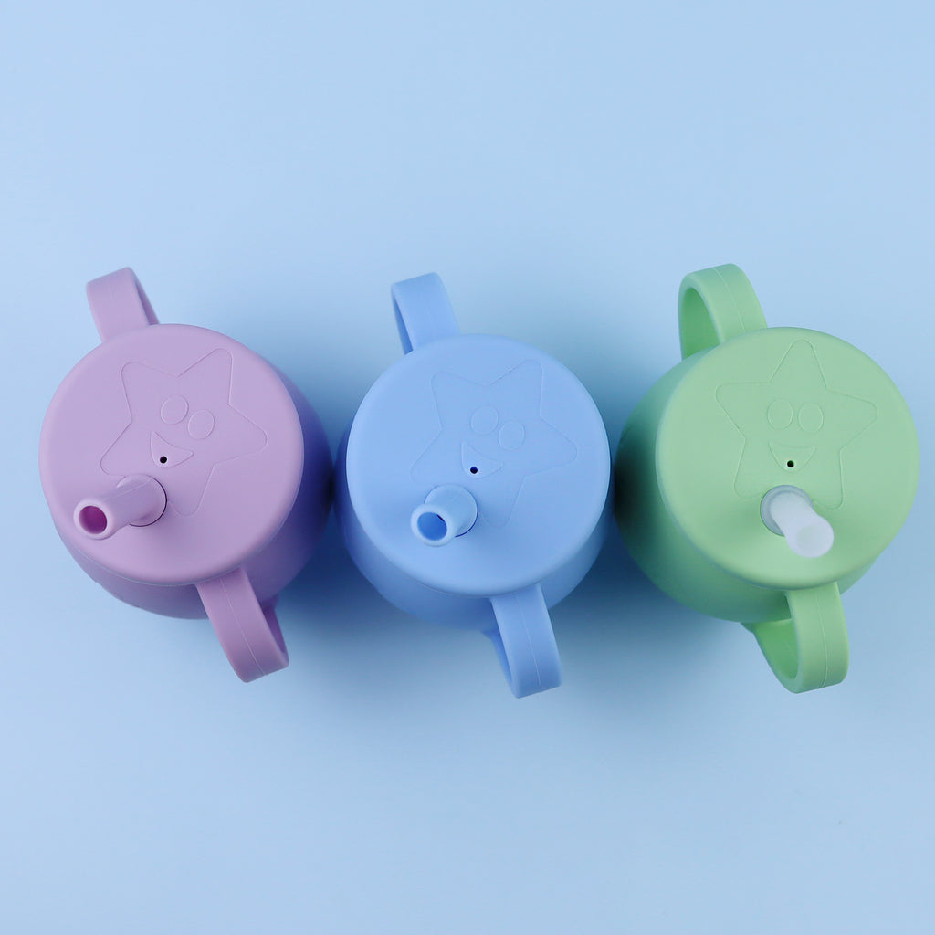 Gobelet d'apprentissage en silicone avec paille