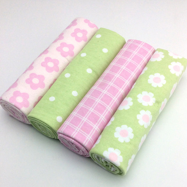 Lot de 4 draps langes en flanelle de coton