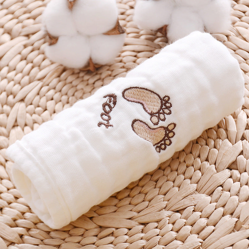 Lot de 5 carrés de coton brodés pour bébé