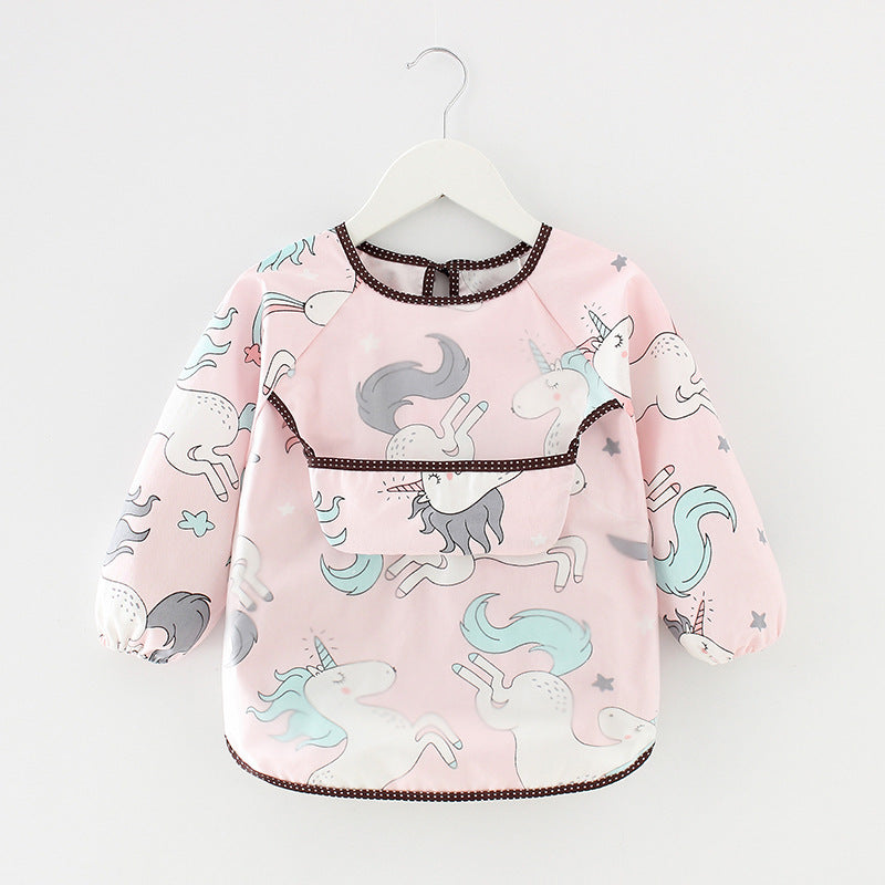 Bavoir imperméable à manches longues motifs animaux