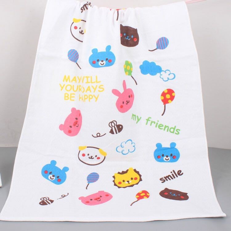 Serviette de bain bébé double gaze motifs enfantins