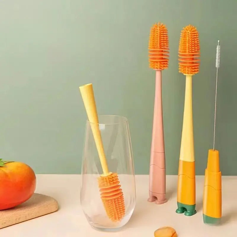 Brosse de nettoyage 4-en-1 en silicone alimentaire