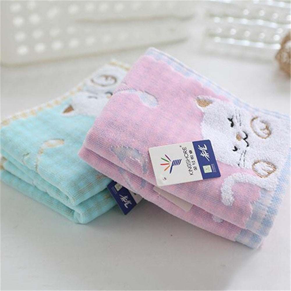 Foulard carré en coton motif chaton