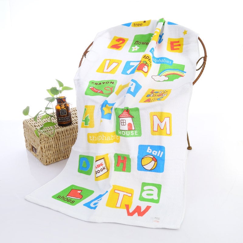 Serviette de bain bébé double gaze motifs enfantins