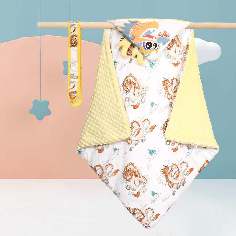 Couverture d'emmaillotage en coton motifs enfantins