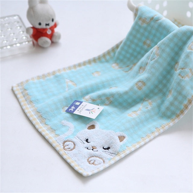 Foulard carré en coton motif chaton