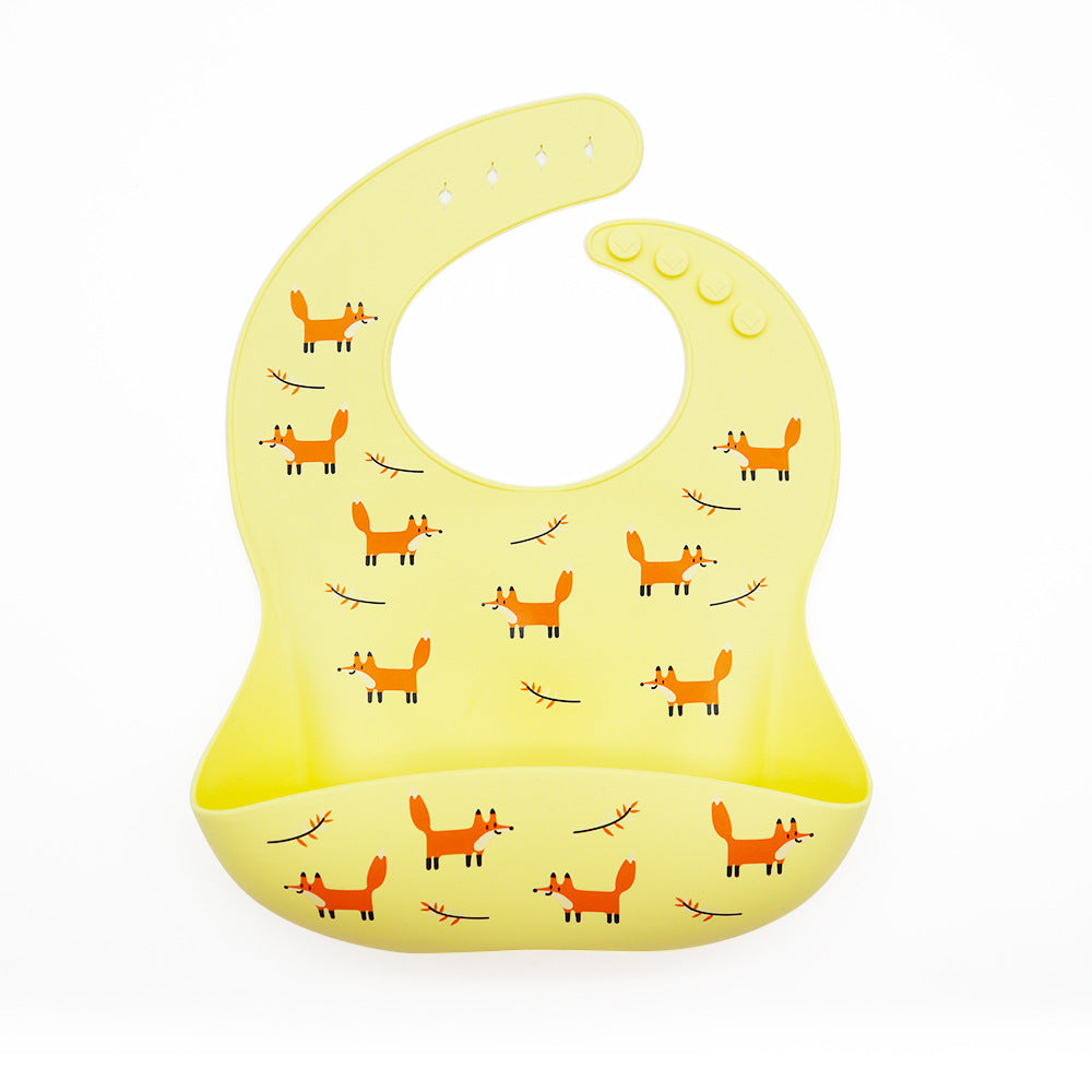 Bavoir silicone imperméable avec poche ramasse-miettes