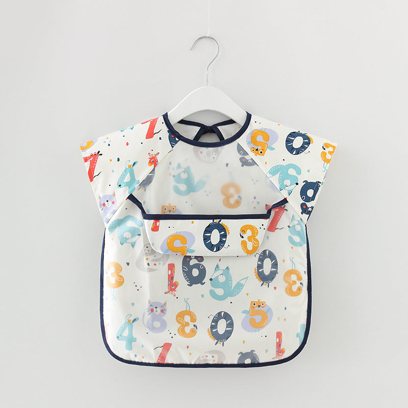 Bavoir imperméable à manches longues motifs animaux