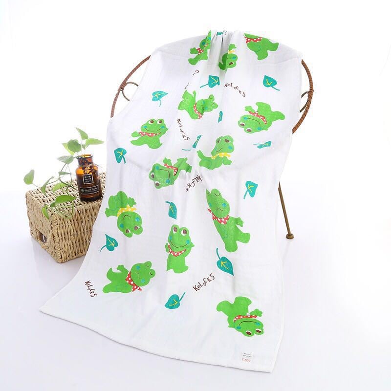 Serviette de bain bébé double gaze motifs enfantins