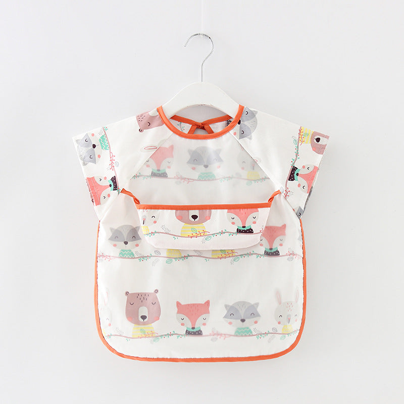 Bavoir imperméable à manches longues motifs animaux