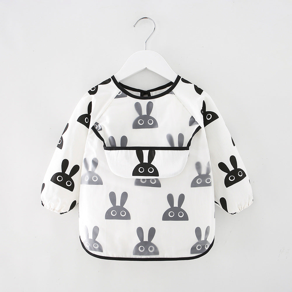 Bavoir imperméable à manches longues motifs animaux