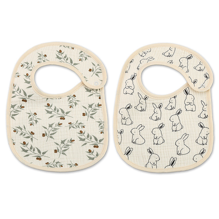 Bavoirs fins en gaze de coton étanche - lot de 2
