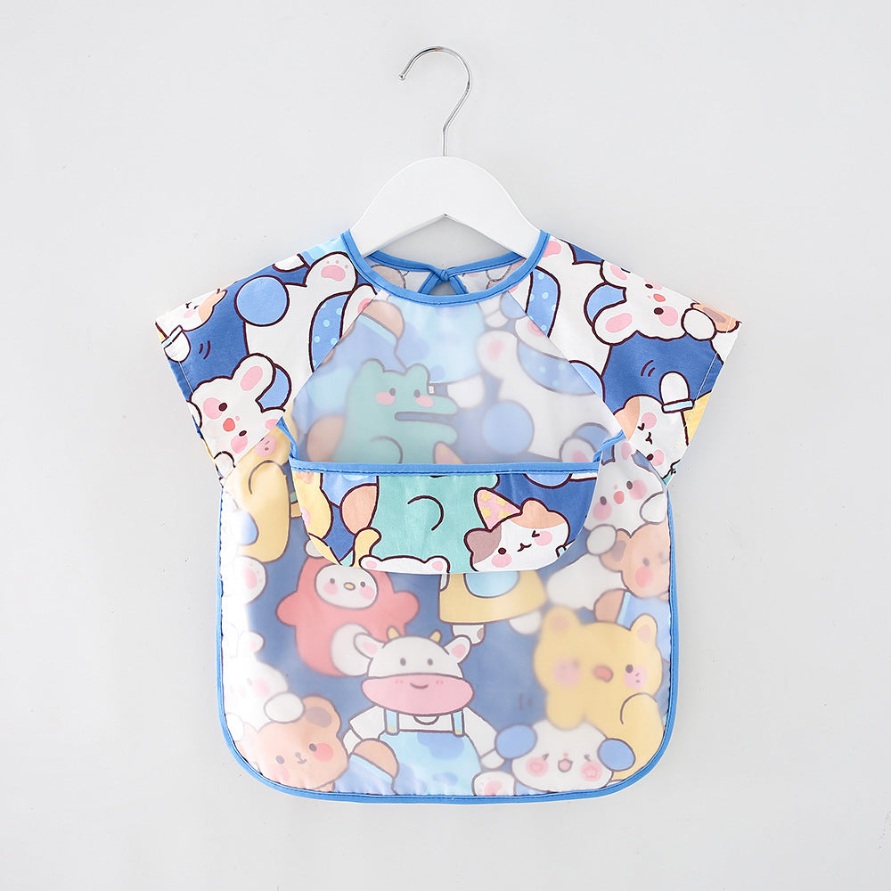 Bavoir imperméable à manches longues motifs animaux