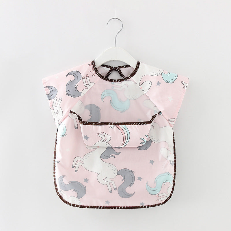 Bavoir imperméable à manches longues motifs animaux