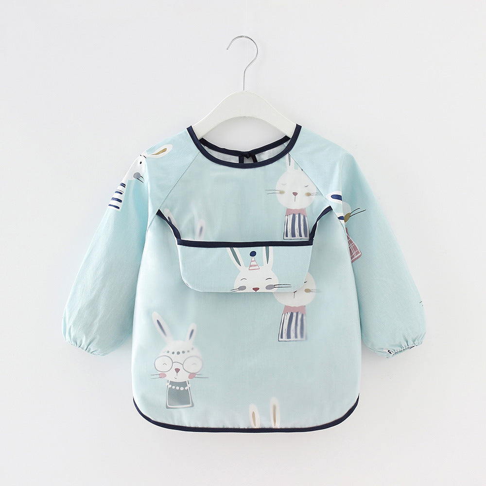 Bavoir imperméable à manches longues motifs animaux