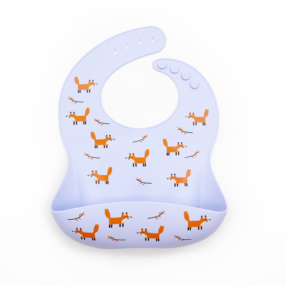 Bavoir silicone imperméable avec poche ramasse-miettes