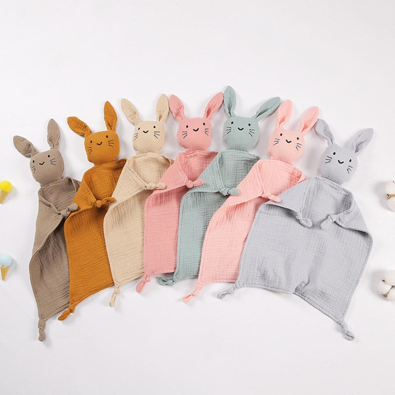 Doudou lange en coton motif lapin
