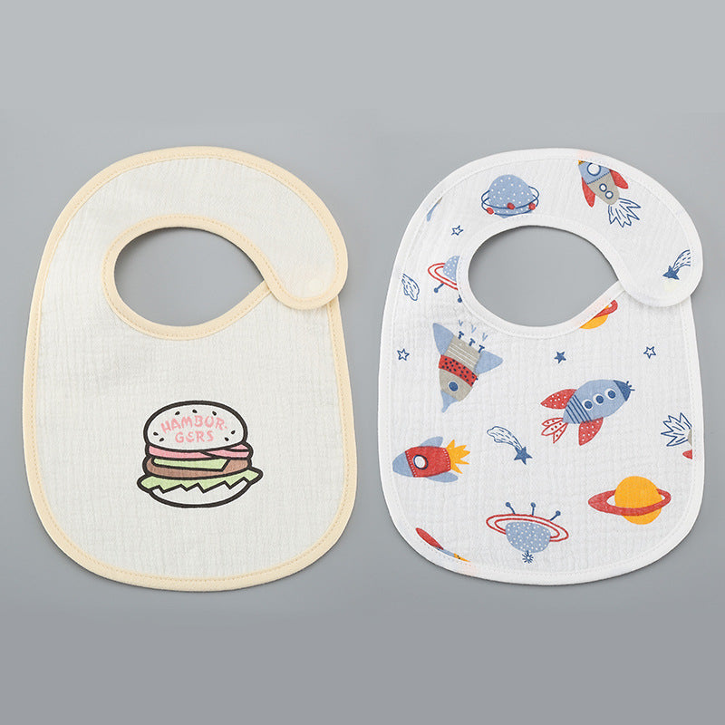 Bavoirs fins en gaze de coton étanche - lot de 2
