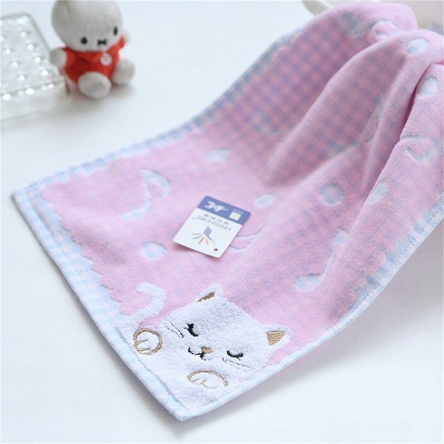 Foulard carré en coton motif chaton