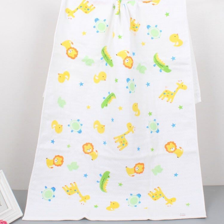 Serviette de bain bébé double gaze motifs enfantins