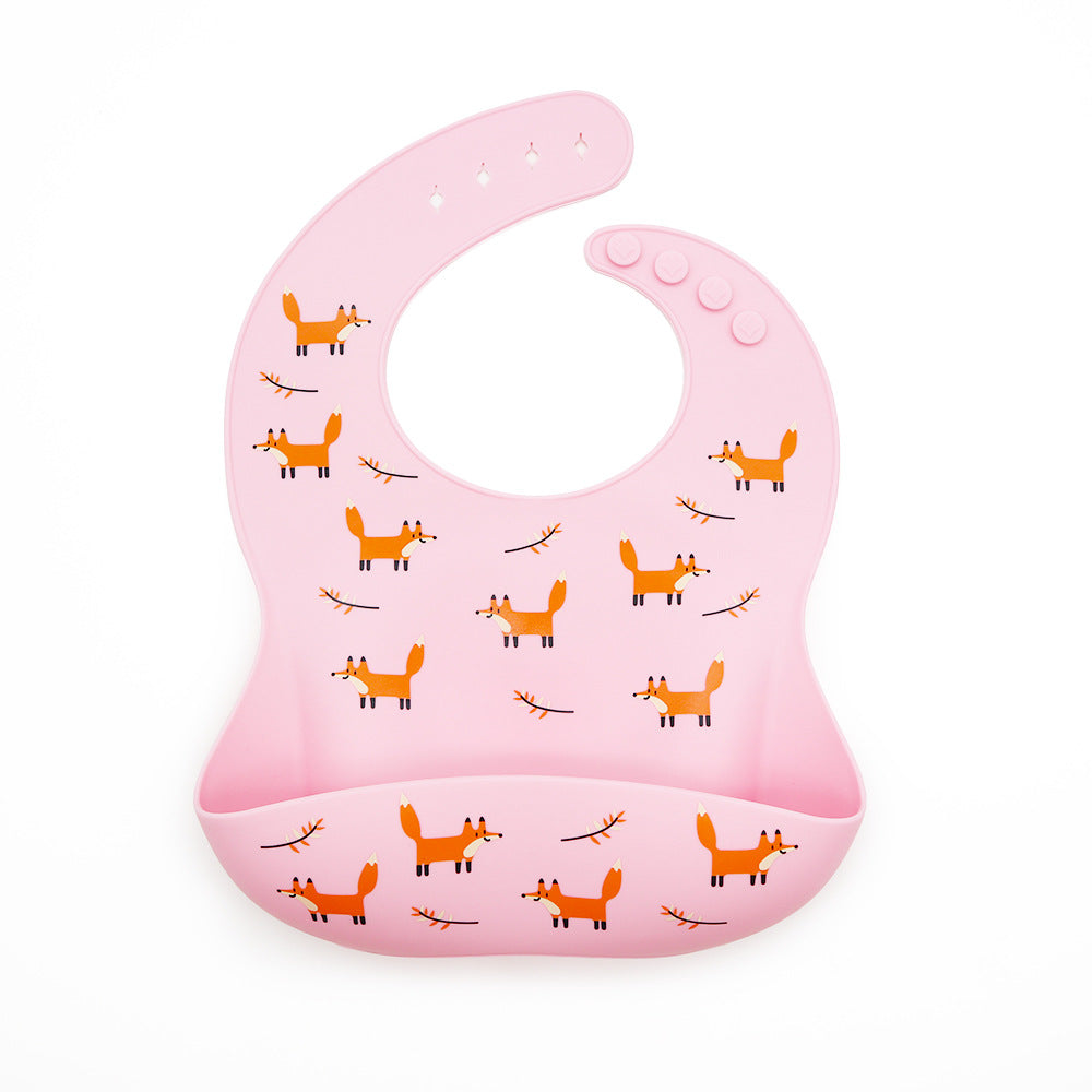 Bavoir silicone imperméable avec poche ramasse-miettes