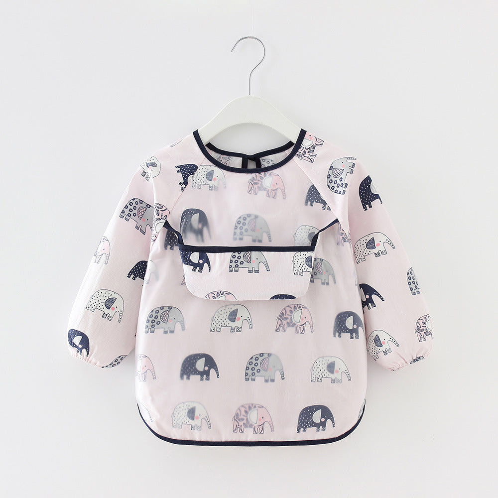 Bavoir imperméable à manches longues motifs animaux