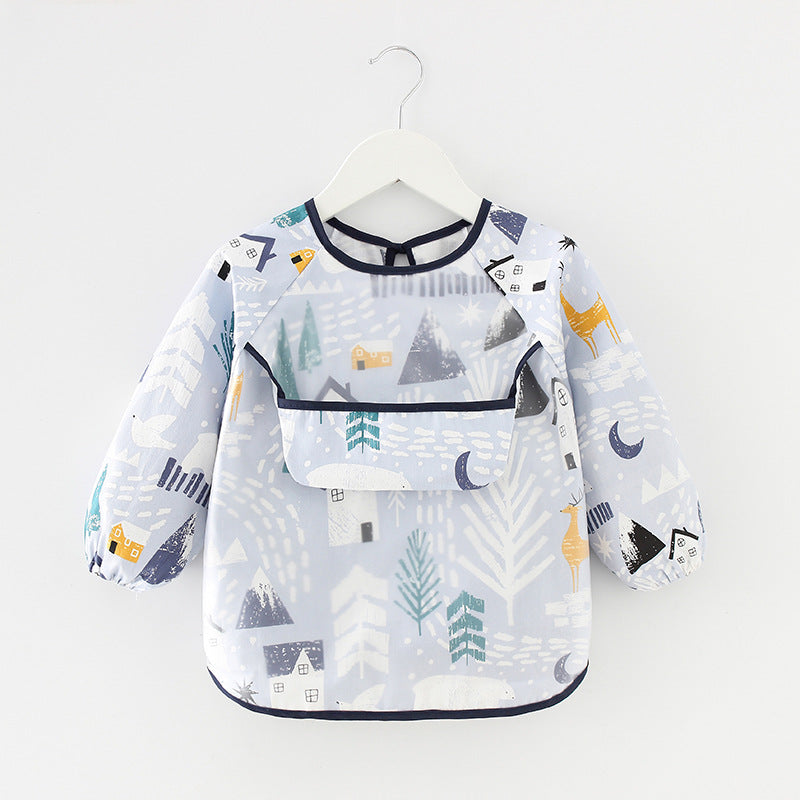 Bavoir imperméable à manches longues motifs animaux