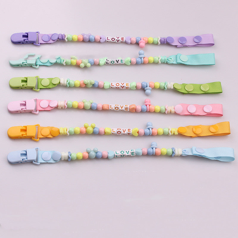 Attache-tétine perles en silicone pour bébé
