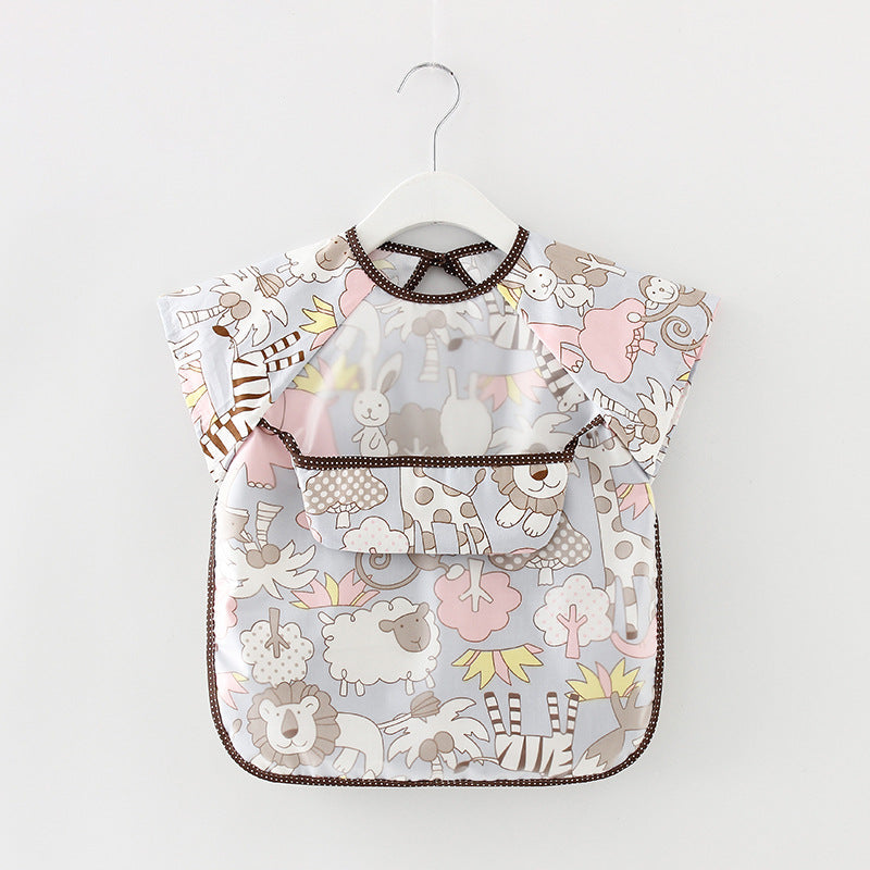 Bavoir imperméable à manches longues motifs animaux