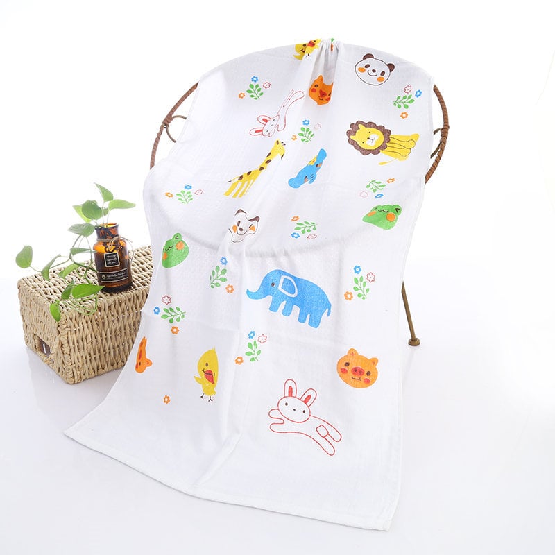 Serviette de bain bébé double gaze motifs enfantins
