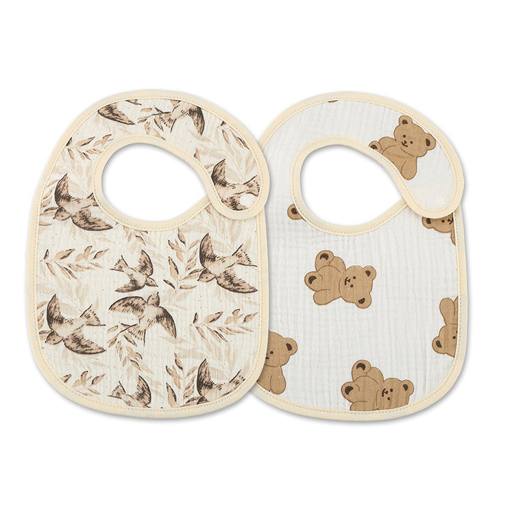 Bavoirs fins en gaze de coton étanche - lot de 2