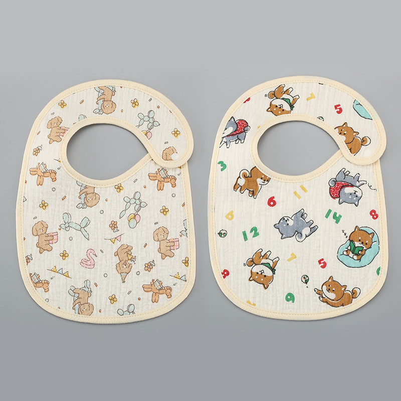 Bavoirs fins en gaze de coton étanche - lot de 2