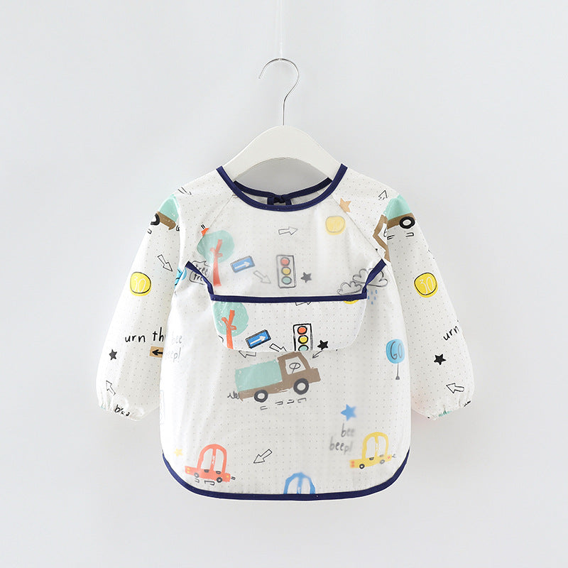 Bavoir imperméable à manches longues motifs animaux