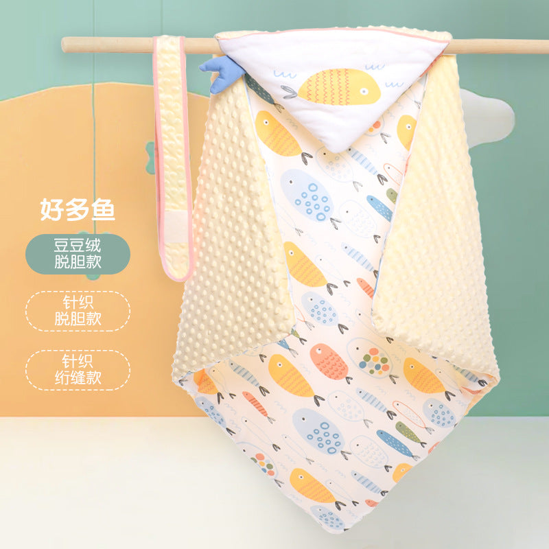 Couverture d'emmaillotage en coton motifs enfantins