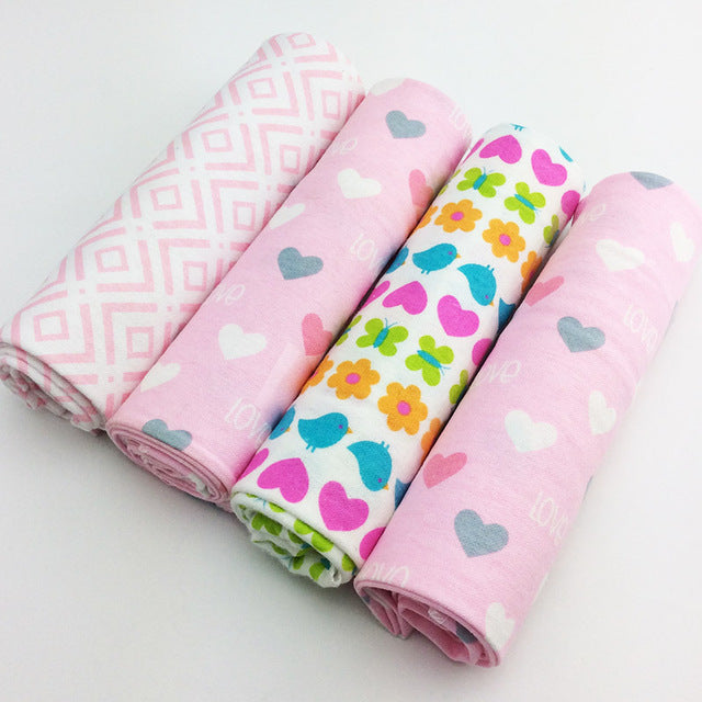 Lot de 4 draps langes en flanelle de coton