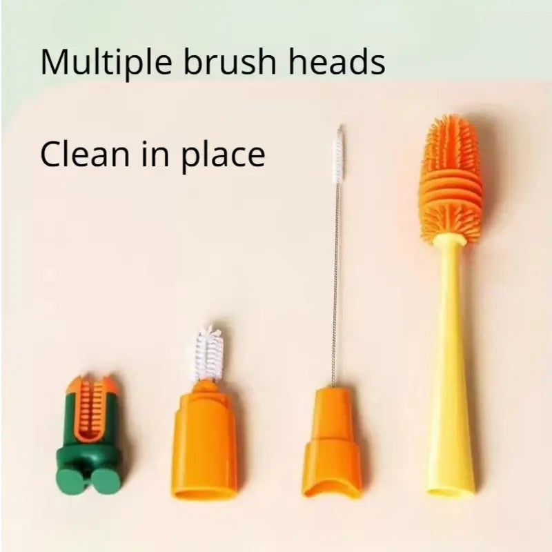 Brosse de nettoyage 4-en-1 en silicone alimentaire