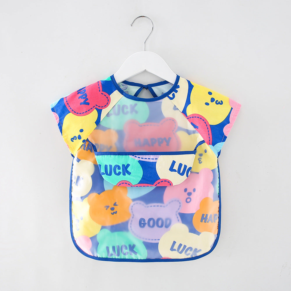 Bavoir imperméable à manches longues motifs animaux