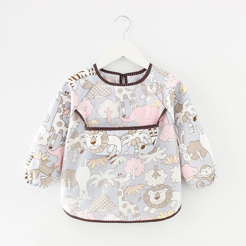 Bavoir imperméable à manches longues motifs animaux