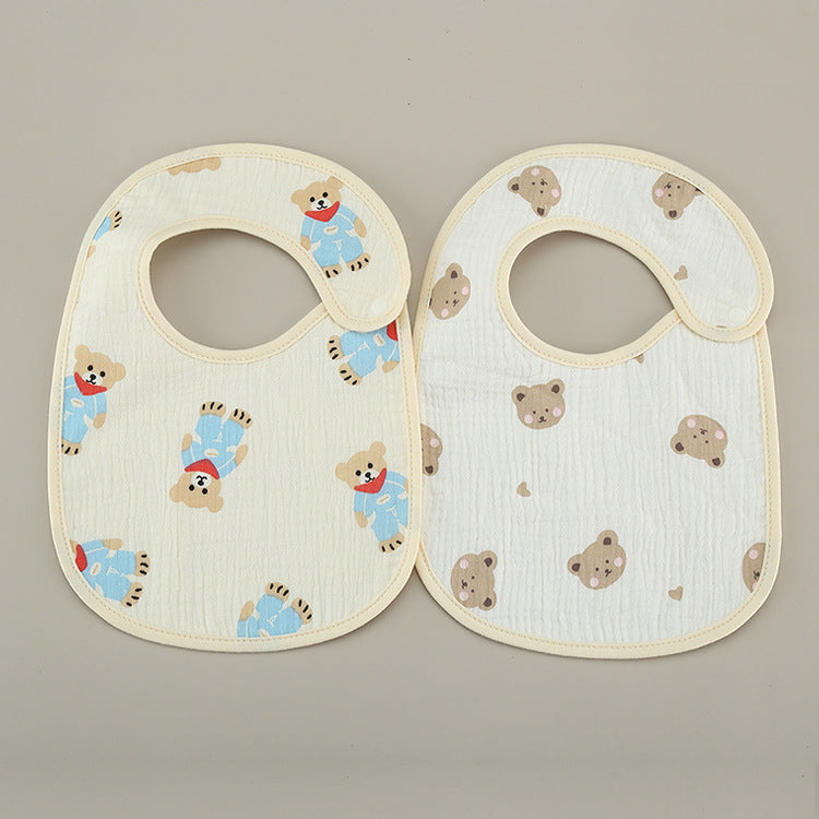 Bavoirs fins en gaze de coton étanche - lot de 2