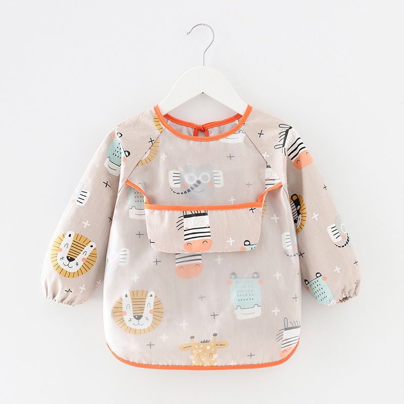 Bavoir imperméable à manches longues motifs animaux