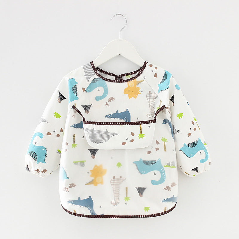 Bavoir imperméable à manches longues motifs animaux