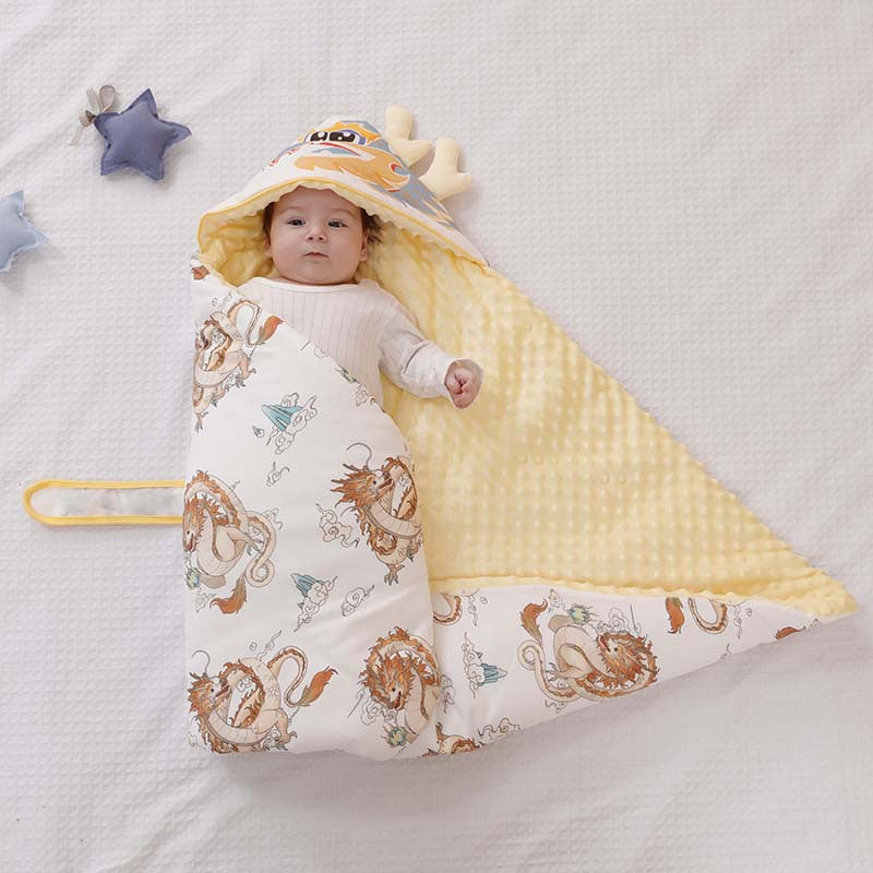 Couverture d'emmaillotage en coton motifs enfantins