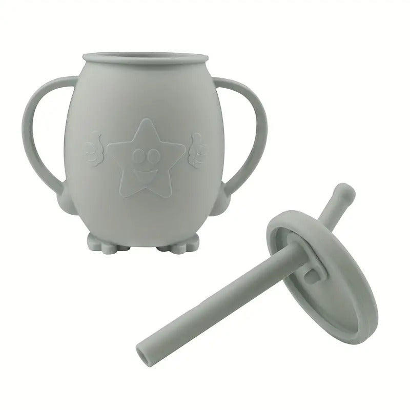 Gobelet d'apprentissage en silicone avec paille