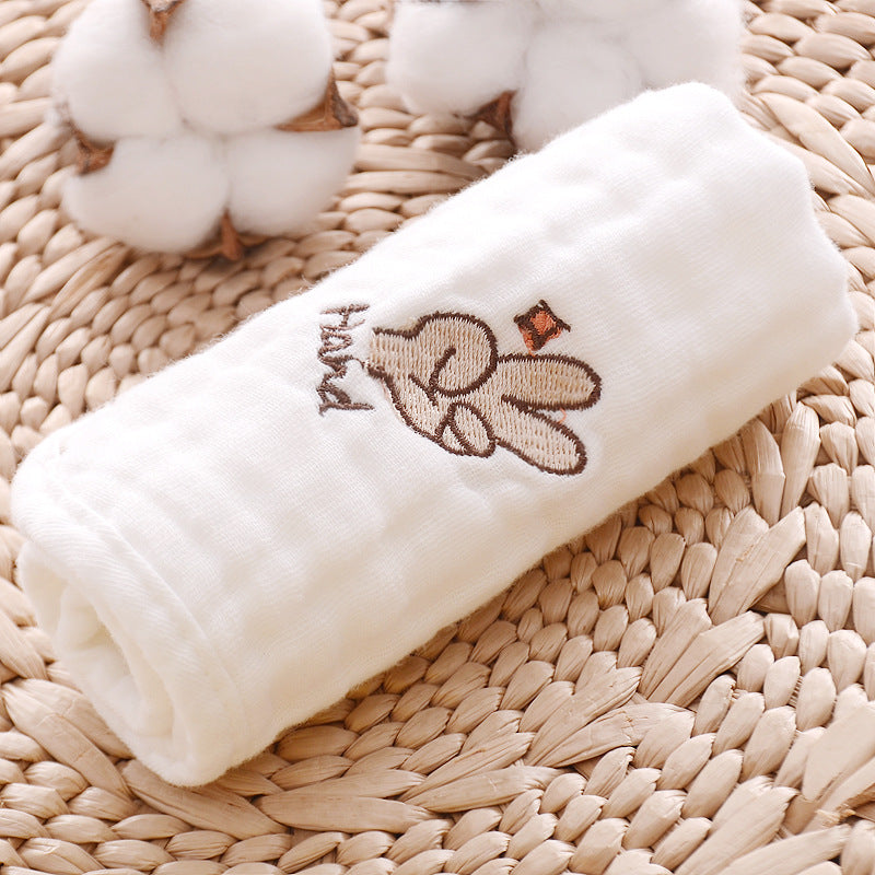 Lot de 5 carrés de coton brodés pour bébé